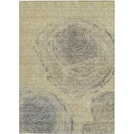 Beige Taupe And Gray Abstract Washable Indoor Outdoor Area Rug Photo 5