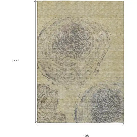 Beige Taupe And Gray Abstract Washable Indoor Outdoor Area Rug Photo 3