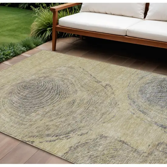 Beige Taupe And Gray Abstract Washable Indoor Outdoor Area Rug Photo 1