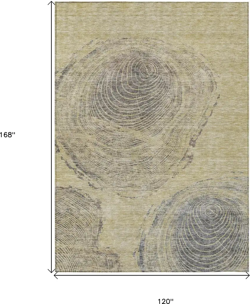 Beige Taupe And Gray Abstract Washable Indoor Outdoor Area Rug Photo 3