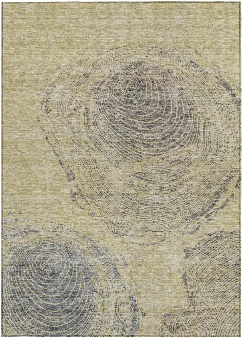 Beige Taupe And Gray Abstract Washable Indoor Outdoor Area Rug Photo 6