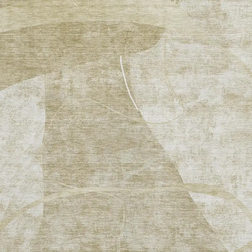 Beige Taupe And Ivory Abstract Geometric Washable Area Rug With UV Protection Photo 4