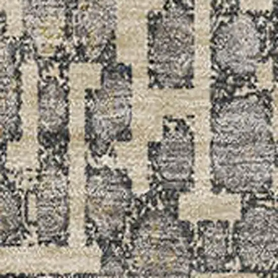 Beige Taupe And Ivory Abstract Geometric Washable Area Rug With UV Protection Photo 2