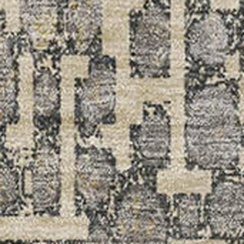 Beige Taupe And Ivory Abstract Geometric Washable Area Rug With UV Protection Photo 2