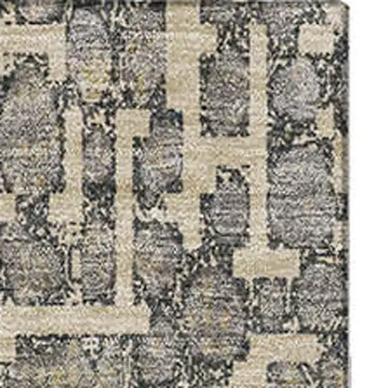 Beige Taupe And Ivory Abstract Geometric Washable Area Rug With UV Protection Photo 3