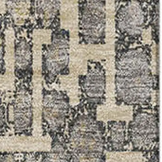 Beige Taupe And Ivory Abstract Geometric Washable Area Rug With UV Protection Photo 2