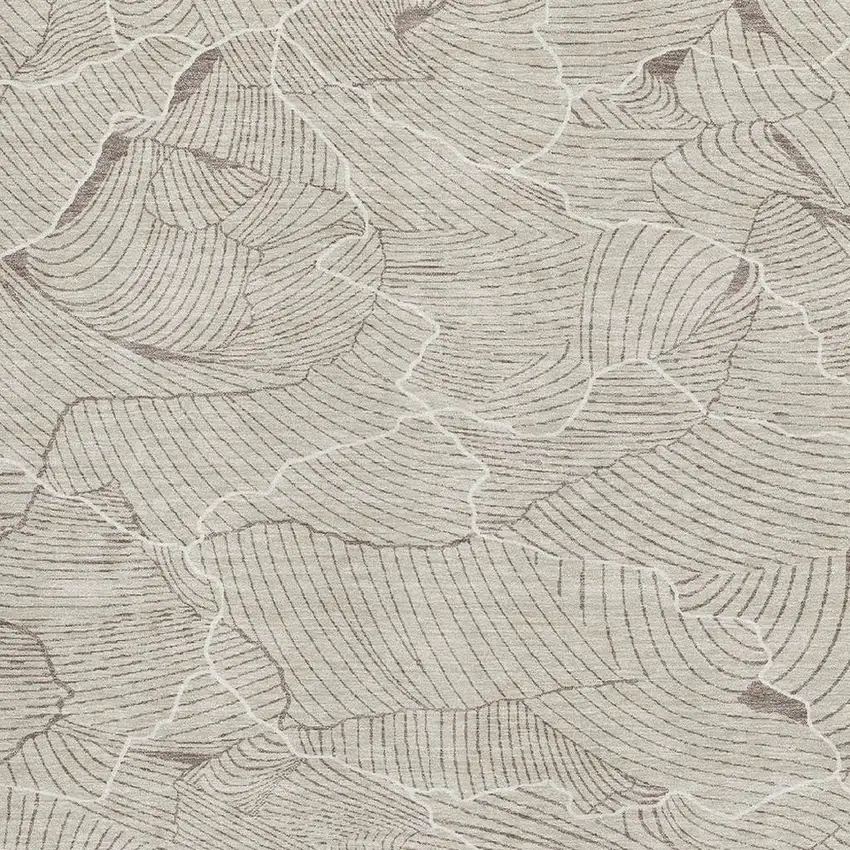 Beige Taupe And Ivory Abstract Washable Area Rug With UV Protection Photo 2