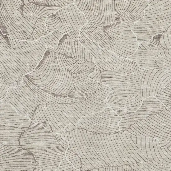 Beige Taupe And Ivory Abstract Washable Area Rug With UV Protection Photo 2