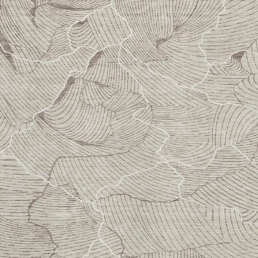 Beige Taupe And Ivory Abstract Washable Area Rug With UV Protection Photo 2