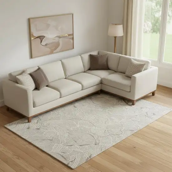 Beige Taupe And Ivory Abstract Washable Area Rug With UV Protection Photo 2