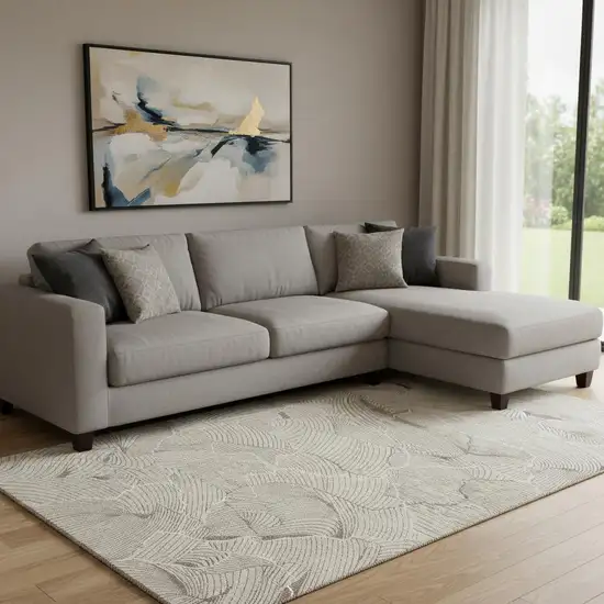 Beige Taupe And Ivory Abstract Washable Area Rug With UV Protection Photo 2