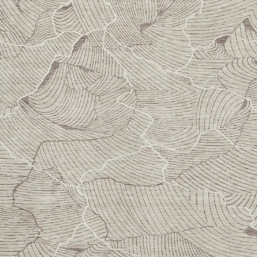 Beige Taupe And Ivory Abstract Washable Area Rug With UV Protection Photo 2