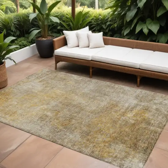 Beige Taupe And Ivory Abstract Washable Indoor Outdoor Area Rug Photo 1