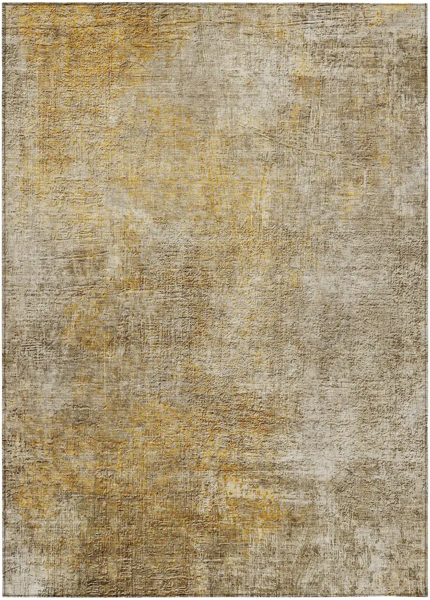 Beige Taupe And Ivory Abstract Washable Indoor Outdoor Area Rug Photo 2