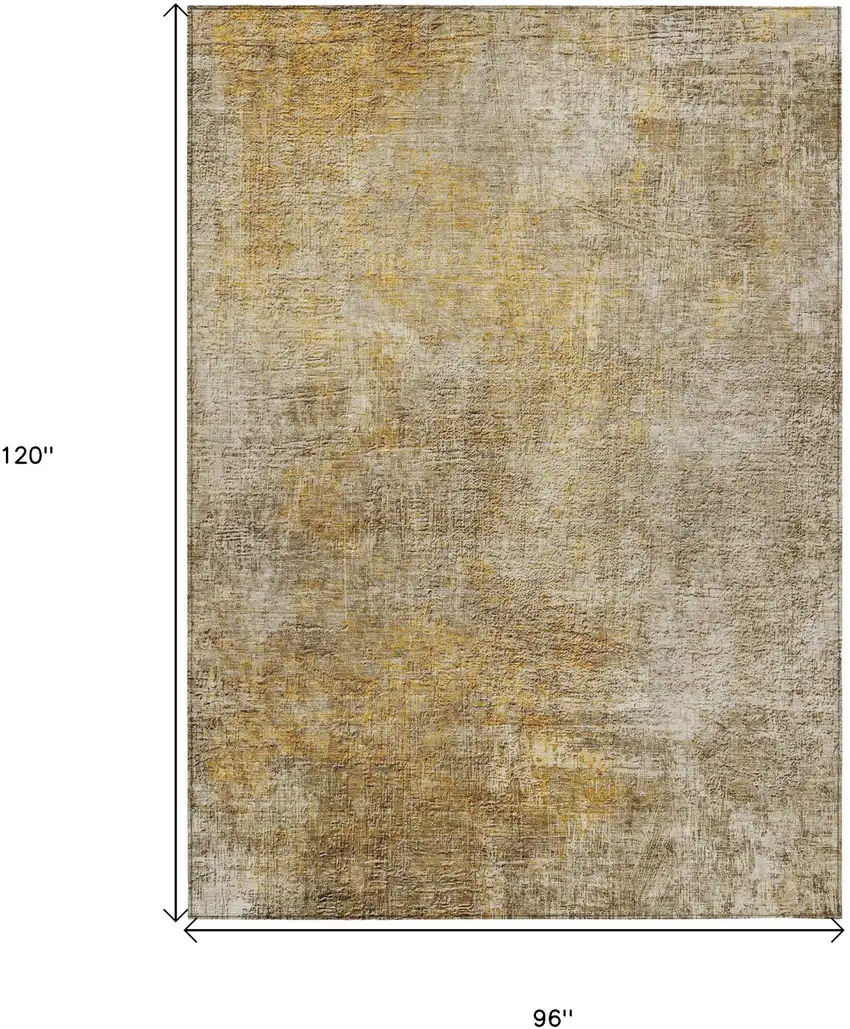 Beige Taupe And Ivory Abstract Washable Indoor Outdoor Area Rug Photo 3