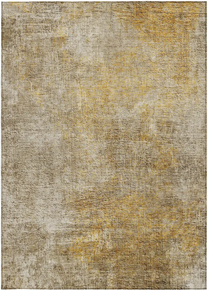 Beige Taupe And Ivory Abstract Washable Indoor Outdoor Area Rug Photo 5