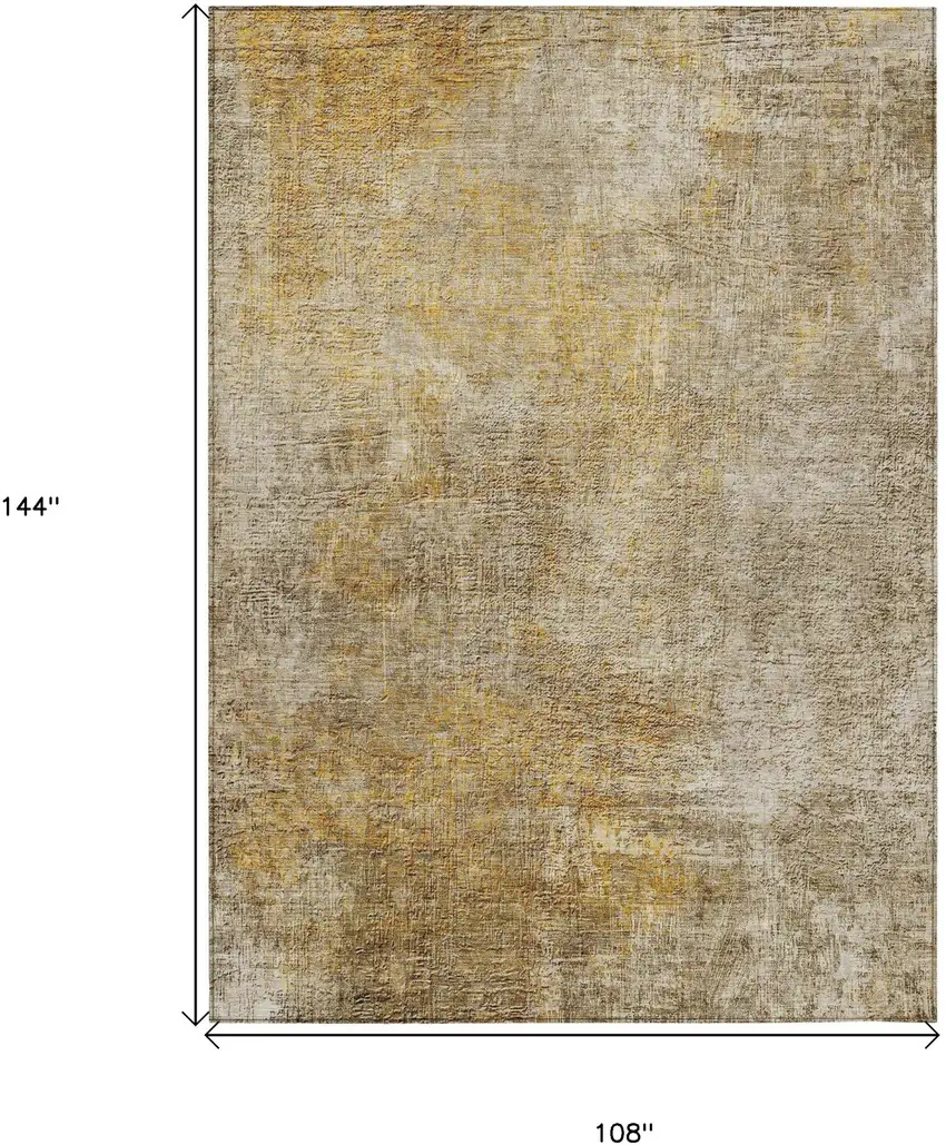 Beige Taupe And Ivory Abstract Washable Indoor Outdoor Area Rug Photo 3