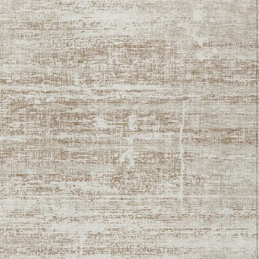 Beige Taupe And Ivory Abstract Washable Indoor Outdoor Area Rug Photo 4