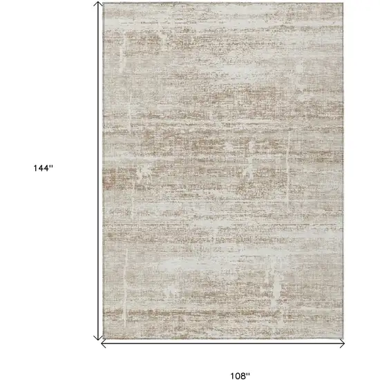 Beige Taupe And Ivory Abstract Washable Indoor Outdoor Area Rug Photo 3