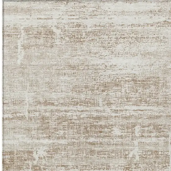 Beige Taupe And Ivory Abstract Washable Indoor Outdoor Area Rug Photo 4