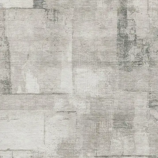 Beige Taupe And Ivory Geometric Washable Area Rug With UV Protection Photo 2