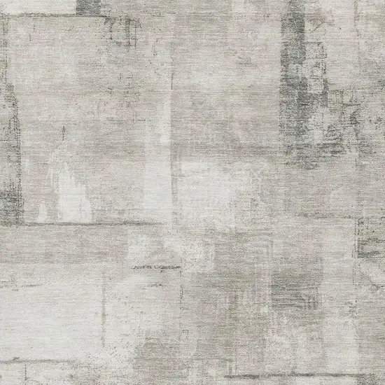 Beige Taupe And Ivory Geometric Washable Area Rug With UV Protection Photo 2