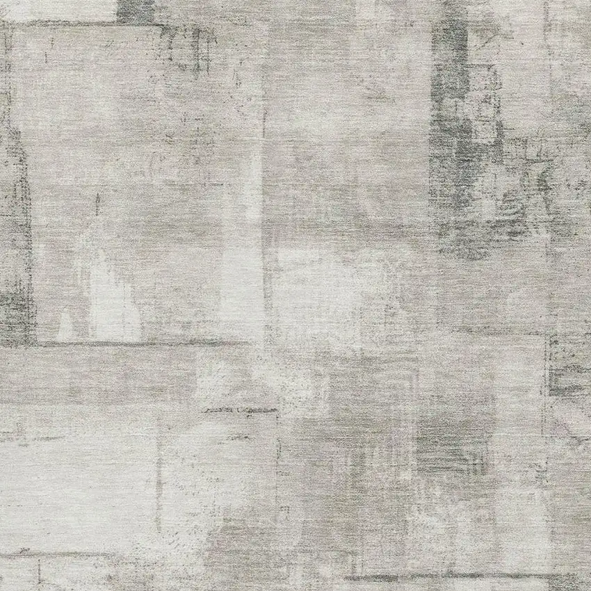 Beige Taupe And Ivory Geometric Washable Area Rug With UV Protection Photo 2