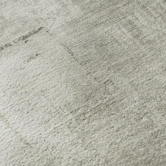 Beige Taupe And Ivory Geometric Washable Area Rug With UV Protection Photo 9