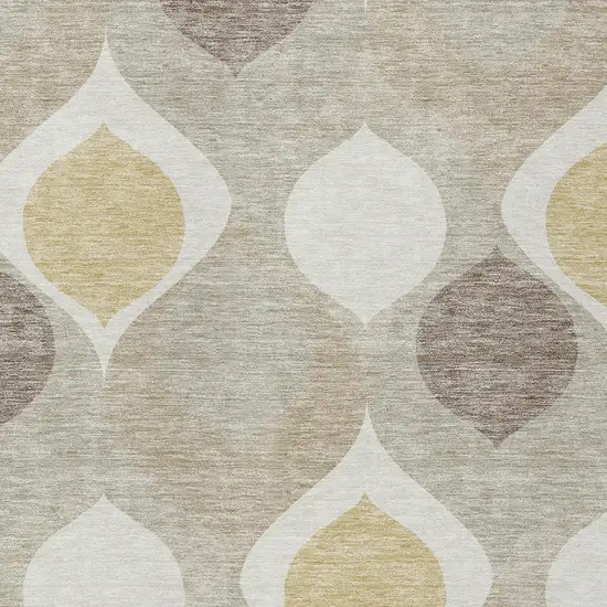 Beige Taupe And Ivory Ogee Washable Indoor Outdoor Area Rug Photo 4