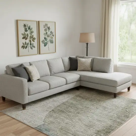 Beige Taupe And Lavender Abstract Washable Area Rug With UV Protection Photo 2