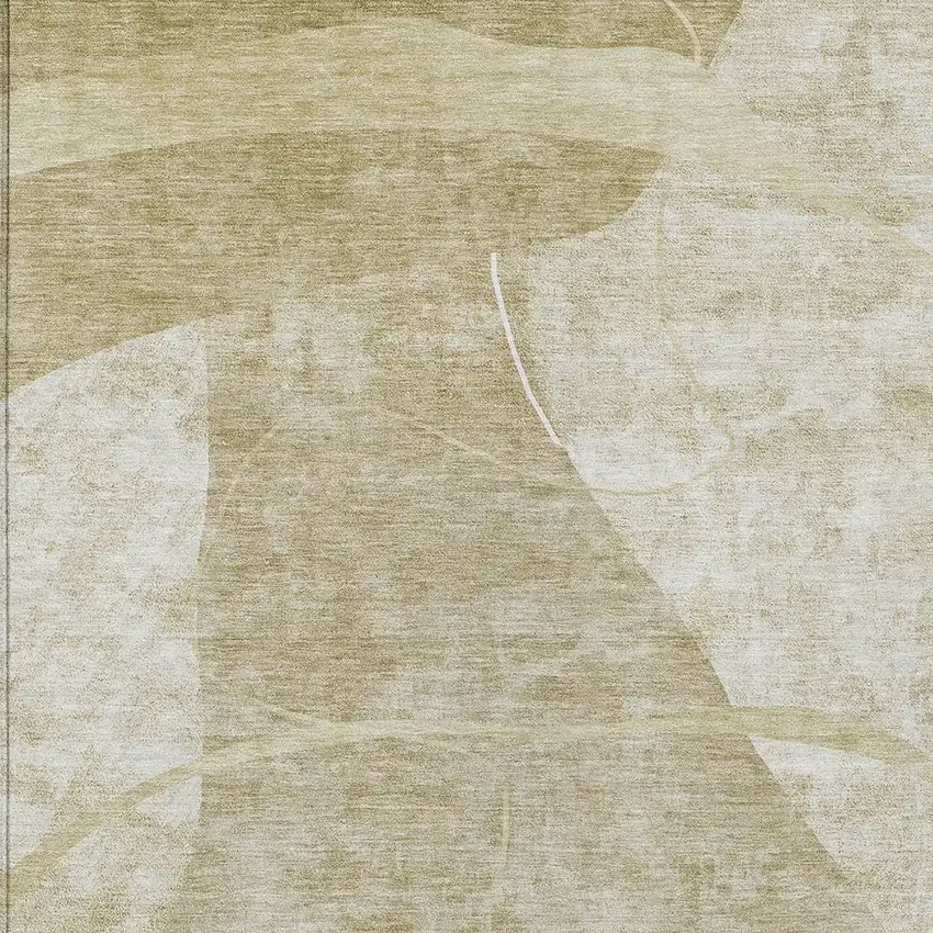 Beige Taupe And Tan Abstract Washable Indoor Outdoor Area Rug Photo 6