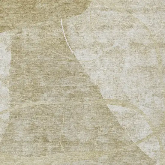Beige Taupe And Tan Abstract Washable Indoor Outdoor Area Rug Photo 6