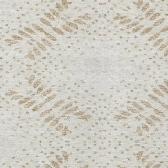 Beige Taupe And Tan Floral Washable Indoor Outdoor Area Rug Photo 6