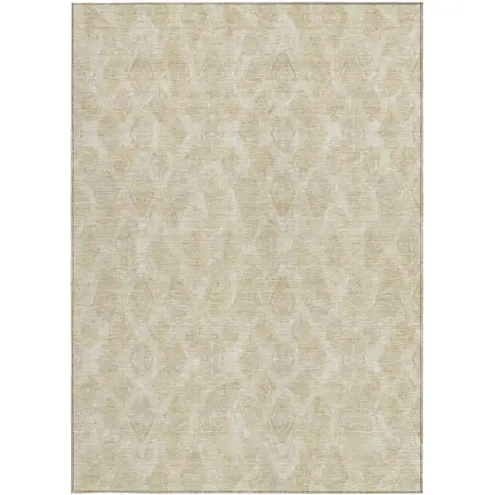 Beige Taupe And Tan Geometric Washable Indoor Outdoor Area Rug Photo 4