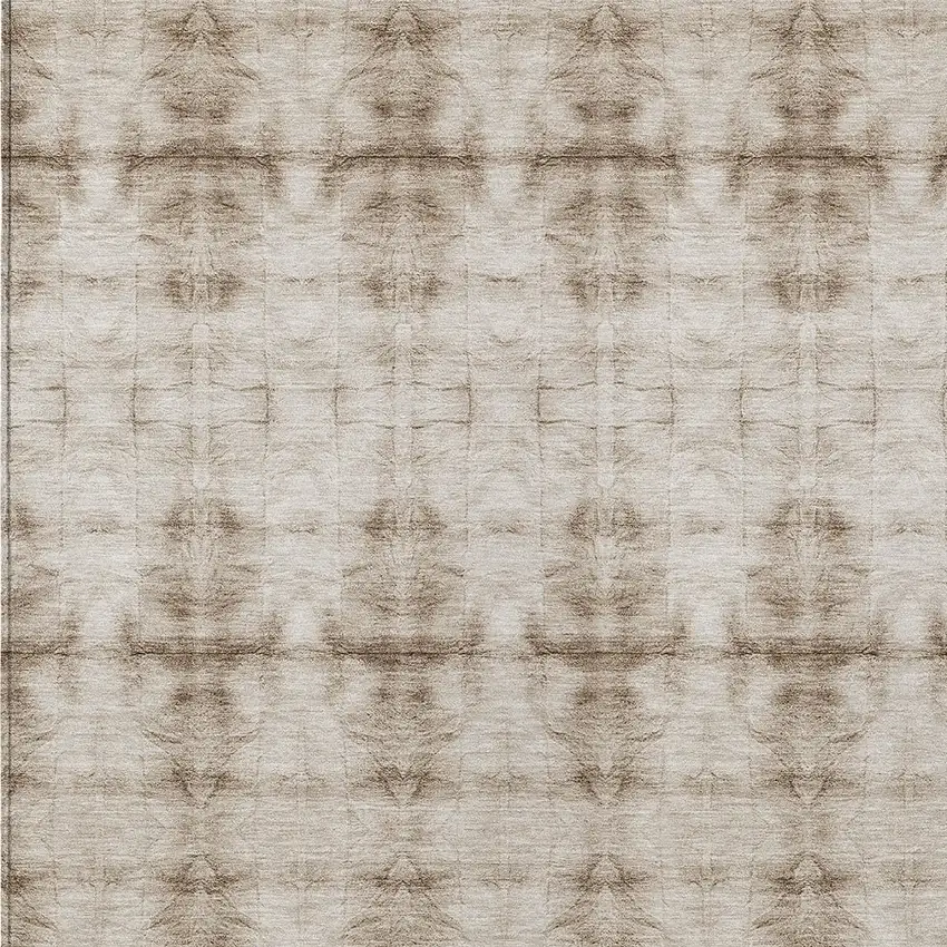 Beige Taupe And Tan Geometric Washable Indoor Outdoor Area Rug Photo 5