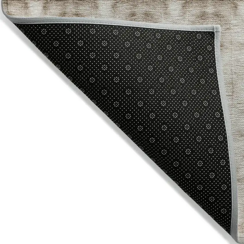 Beige Taupe And Tan Geometric Washable Indoor Outdoor Area Rug Photo 3