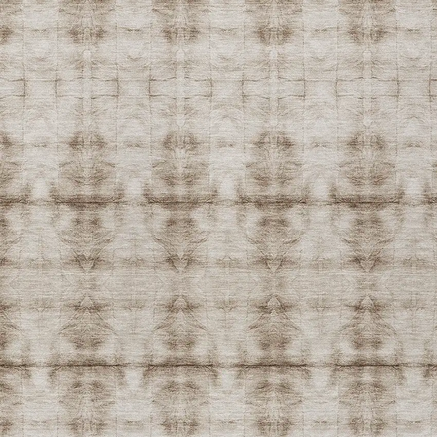 Beige Taupe And Tan Geometric Washable Indoor Outdoor Area Rug Photo 6