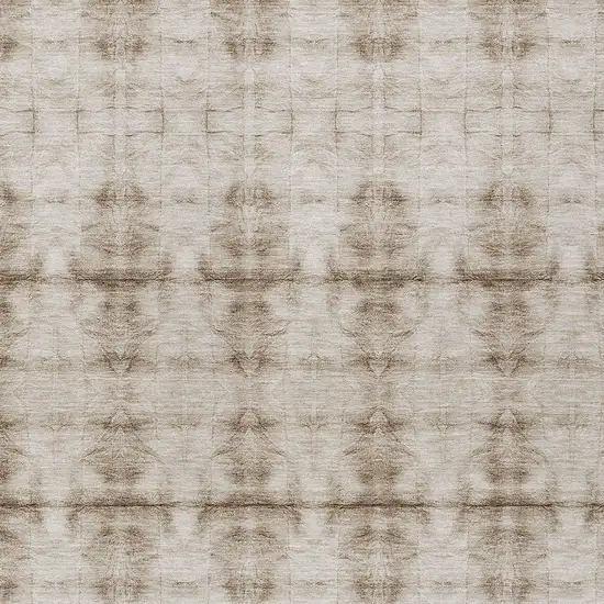 Beige Taupe And Tan Geometric Washable Indoor Outdoor Area Rug Photo 6