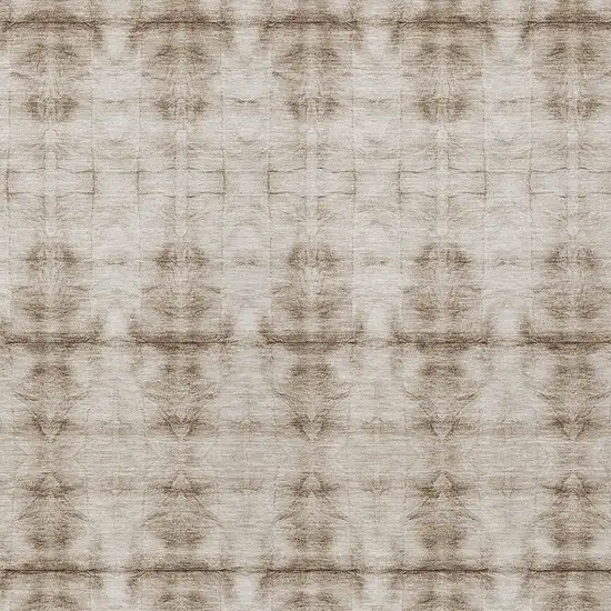 Beige Taupe And Tan Geometric Washable Indoor Outdoor Area Rug Photo 6