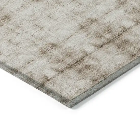 Beige Taupe And Tan Geometric Washable Indoor Outdoor Area Rug Photo 5