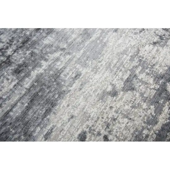 Beige Taupe Tan Gray And Dark Gray Abstract Area Rug Photo 5