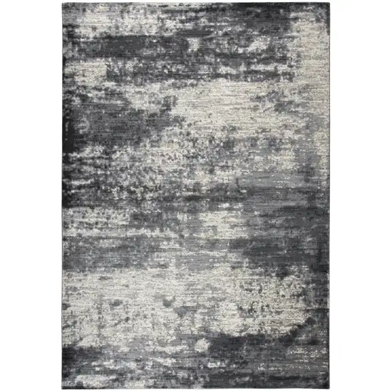 Beige Taupe Tan Gray And Dark Gray Abstract Area Rug Photo 3