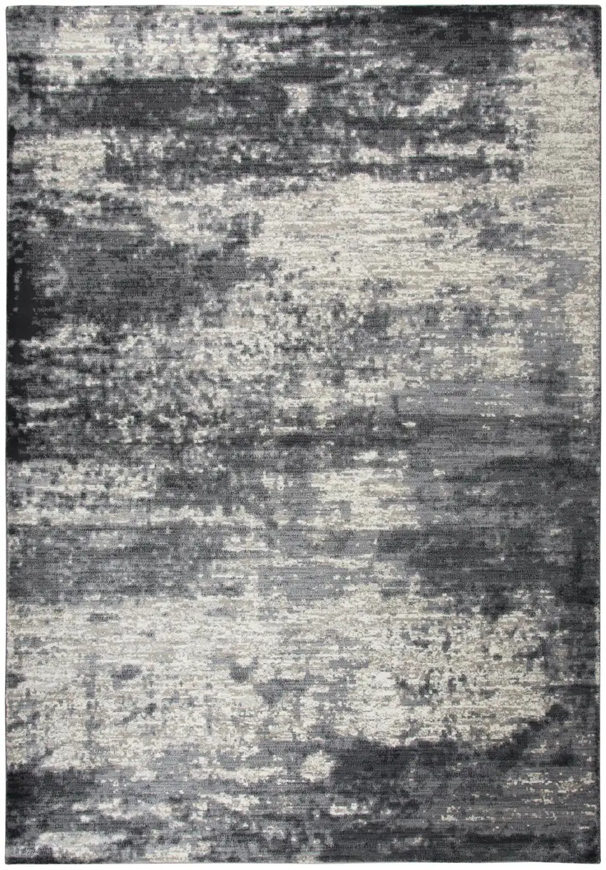 Beige Taupe Tan Gray And Dark Gray Abstract Area Rug Photo 3