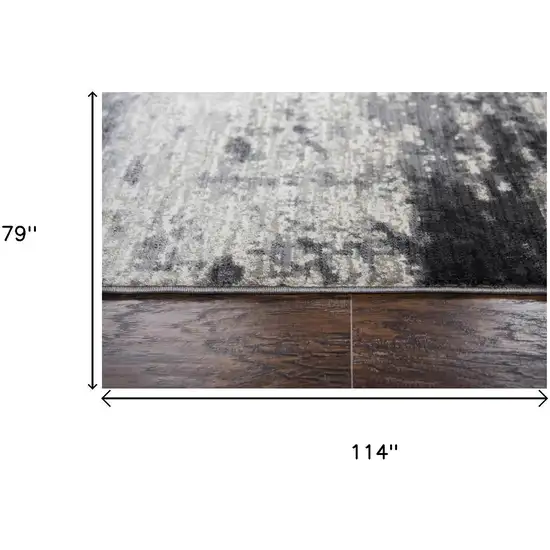 Beige Taupe Tan Gray And Dark Gray Abstract Area Rug Photo 6