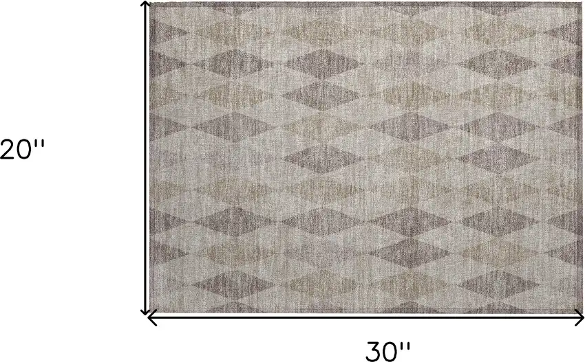 Beige Taupe and Brown Geometric Washable Non Skid Indoor Outdoor Area Rug Photo 3