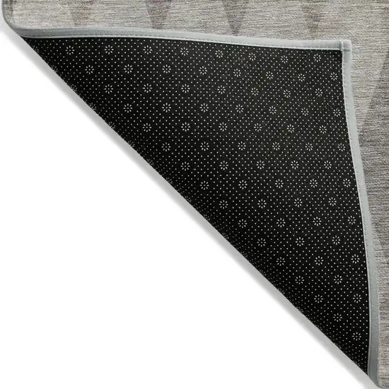 Beige Taupe and Brown Geometric Washable Non Skid Indoor Outdoor Area Rug Photo 6