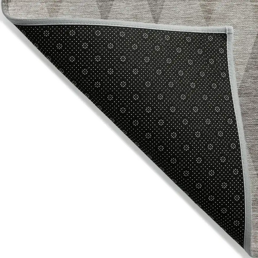 Beige Taupe and Brown Geometric Washable Non Skid Indoor Outdoor Area Rug Photo 6