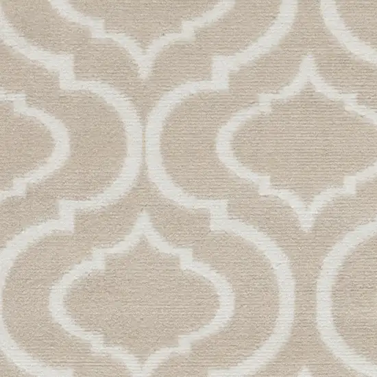 Beige Trellis Power Loom Area Rug Photo 5