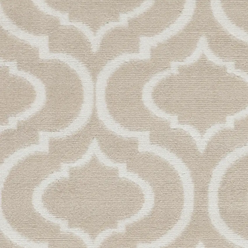 Beige Trellis Power Loom Area Rug Photo 5