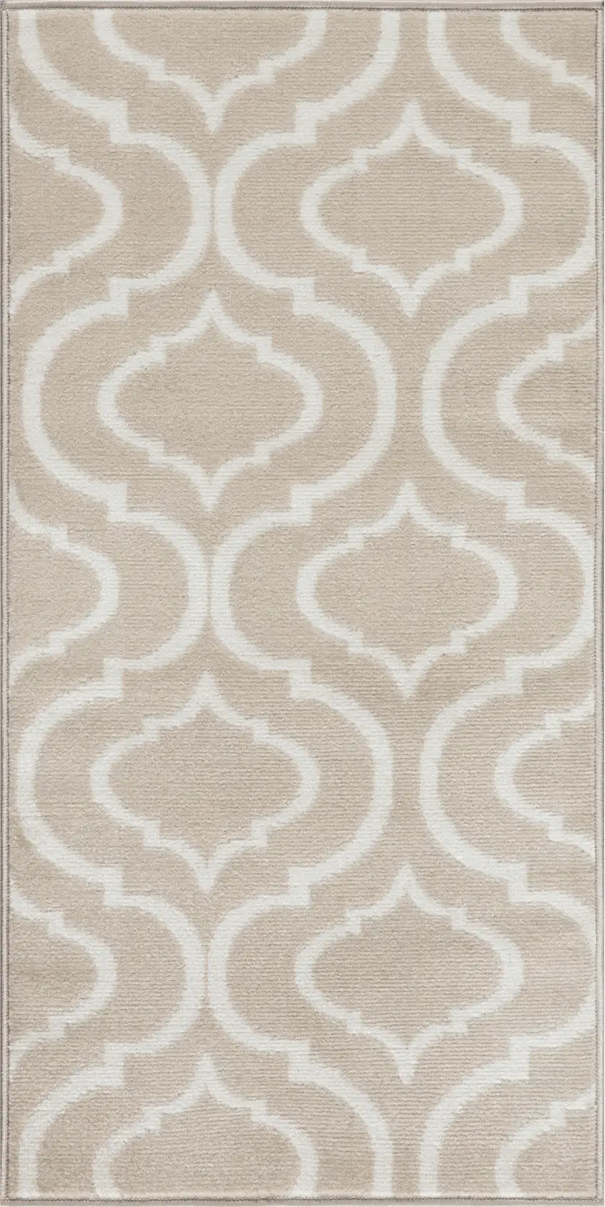 Beige Trellis Power Loom Area Rug Photo 9